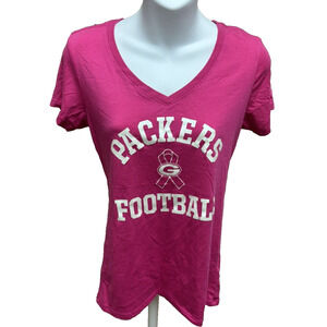 Nike Team Apparel Womens Green Bay Packers Shirt Size Small Breast Cancer